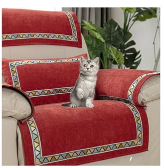 HYRAM Sofa Armlehnenbezüge, Sesselschoner Sesselauflage,Für Sessel, Sofa, Sessel, Couch Stretchy Armlehnenbezug, Bequem, Couch Armlehnenschoner (2Seater(6pcs),Red)