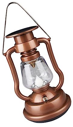 Yardwe 1stück Camping Solar Laterne Tragbare Vintage-stil -tischlampe Für Außenbereich Für Garten Und Zelt Wiederaufladbare Und Leicht Zu Reinigen Antikbronze