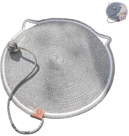 Katze-Kratzer-Matte, Baumwollseil-Katzenkratzmatte, runder horizontaler 16.9'' Anti-Kratz-Pads-Teppich für Innenkatzen, Möbelschutz für Boden, Wand, Couch, Teppich, Sofa
