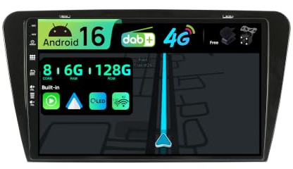 BXLIYER | Eingebaut 4G LTE & DAB | 6G+128G | Autoradio für Skoda Octavia (2014-2018) Android 16 Radio |Carplay &Android Auto | Kamera + MIC | Dual Band WiFi Lenkradsteuerung| 10.1 Zoll | 8-Core 2 Din