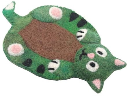 Sottobicchiere in feltro a forma di animale, per bevande, assorbe l'umidità, per tavolino da caffè, ufficio o tavolo da pranzo, sottobicchiere fatto a mano, per bicchieri, tazze, tazze o zuppe (gatto)