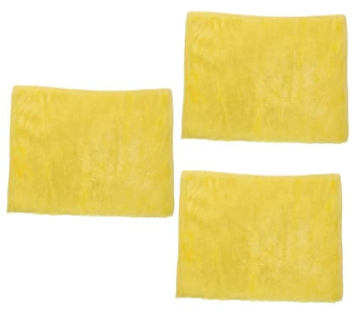 Cabilock 3 Piezas Trapo de Aceite Antiadherente bayeta escurreplatos cleanseen paños cleansen paños Estropajo de Cocina Amarillo Toallas Toalla de Cocina Fibra de Madera