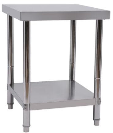 Edelstahl Tisch für Vorbereitung & Arbeit 24 x 24 Zoll, kommerzielle Heavy Duty Food Prep Worktable mit Unterregal für Restaurant, Haus und Hotel Arbeitstisch Gastronomie K??chentisch