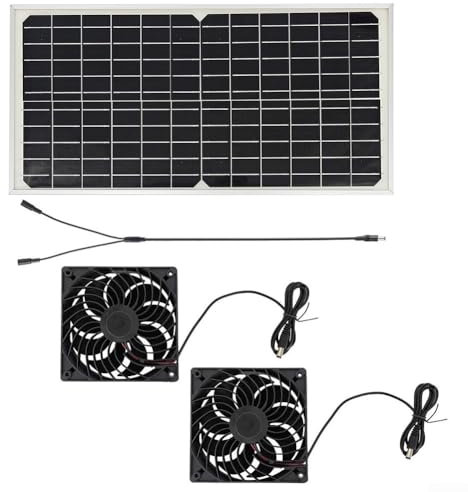 Kit de ventilateur d'échappement solaire 16 W pour petits poulailler, serres, abris de jardin, échappement de fenêtre