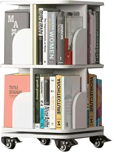 POSEDWRA Bodenstehendes, drehbares Bücherregal, mobiles Kinder-Bücherregal, Studenten-Bücherregal, Mini-Bücherregal, Lagerregal