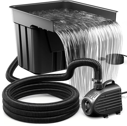 Biling Set completo per stagno, cascata con filtro per laghetto, con pompa per laghetto da 80 W, 4500 l/h, cascate, ruscelli da giardino, gioco d'acqua
