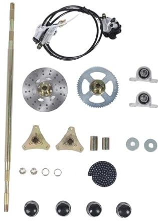 Kit de Montaje de Eje Vivo Trasero Go Kart de 29 Pulgadas con Conjunto de Pinza de Disco de Freno Go Kart, para Quads ATV de 50, 70 y 90