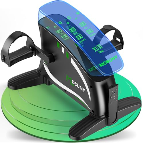 [Aktualisierte] Pedaltrainer, MOSUNY 2025 Neu Pedaltrainer für Zuhause mit Widerstand + Geschwindigkeit, Elektrischer Heimtrainer Senioren mit großem LCD-Display, 2-in-1 Arm und Beintrainer (MC58C)