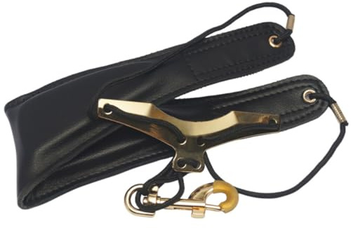 Leder Saxophongurt mit Metallhaken für Saxophon Spieler | Schulter Nacken Gurt aus Mikrofaserleder, Passend für Tenor-, Sopran und Altsaxophone