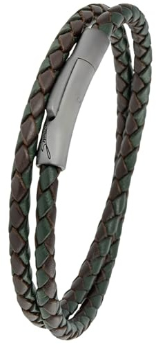 Simaru Premium Lederarmband Made in Germany für Damen & Herren, Unisex Echtleder Armband geflochten mit Edelstahl Hakenverschluss, hautfreundlich