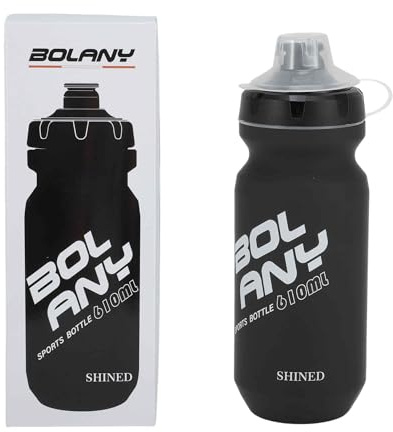 BULLSPANN Bottiglia d'Acqua 610ml per Ciclismo Con Copertura Antipolvere Anti-Perdite, Borraccia per bicicletta sportivo, per Palestra, Fitness, Bici, Yoga, Campeggio, Nero