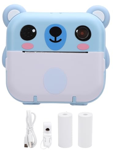 Caméra à imprimé instantané, Appareil Photo Kid Print Photo Instant avec Papier d'impression 2 Pouces 320x240 TFT Screen 1080p Music Games 1000mAh Caméra numérique Instant Instant (Bleu)