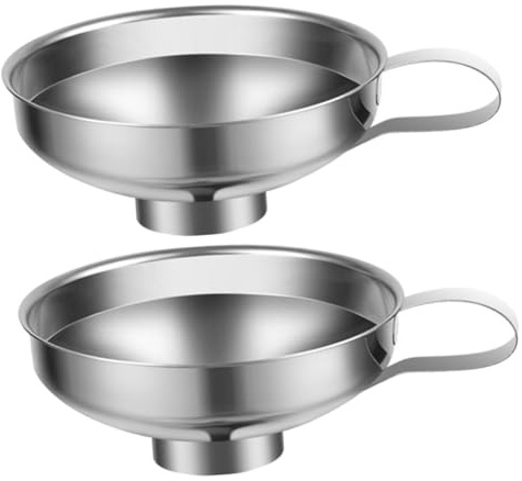 EXHUMKY 2piezas Embudo De De y Salsa Boca Ancha Acero Inoxidable Resistente Para Tarros De Conservas