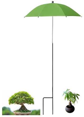 Parasol pour plantes d'extérieur résistant aux UV, angle réglable, vert, 60.0 cm de diamètre