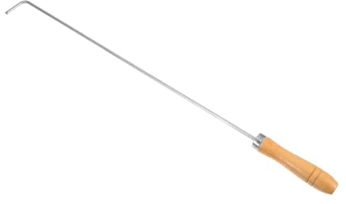 ROMISBABA Robuster Edelstahl Feuerhaken Dicker Kamin und Poker mit Ergonomischem Griff für Grill Camping Outdoor und Indoor Nutzung