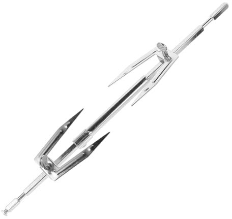 TOBBOMEY Fourchette à Rôtir Poulet INOX Réglable pour Barbecue et Four Accessoire Facile à Transporter Cuisson Uniforme et Rotation Automatique
