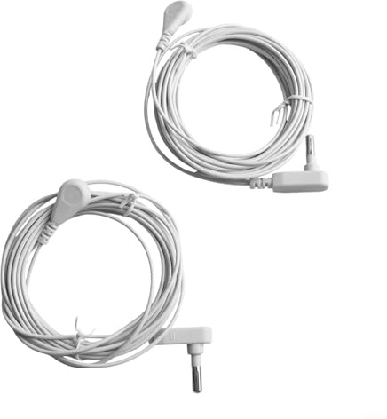 Yuanpgky Paquete de 2 cables de conexión a tierra blancos de 15 pies para alfombrillas y hojas, cable de conexión a tierra de alambre de cobre compatible con tomas eléctricas estándar