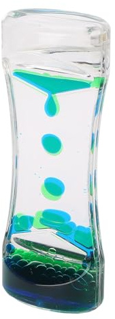 RASTKY Jouet de Bureau en Sablier coloré Relaxant à Mouvement Liquide pour la Décoration de la Maison, Jouet de Bureau Anti-Stress Apaisant pour Les Employés de (Bleu Vert)