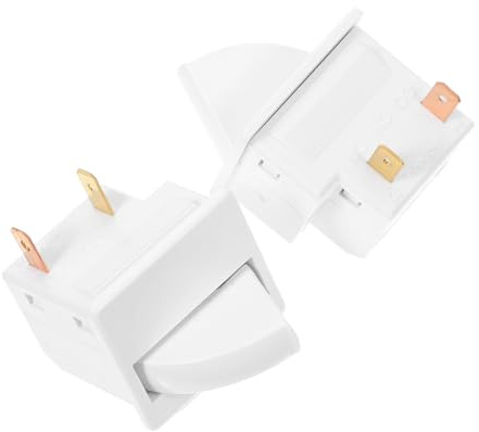 PACKOVE Interruptor de Luz Repuesto de Plástico y Metal para Refrigerador de 2 Pines Diseño Centrado Usuario y Mejor Iluminación, Paquete de 2 Piezas