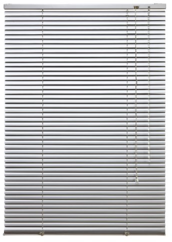 Alu Jalousie Silber - Breite 40 bis 240 cm - Höhe 130/160 / 220 cm - Tür Fenster Rollo Jalousette Aluminium Fensterjalousie Lamellen Metall (80 x 160 cm)