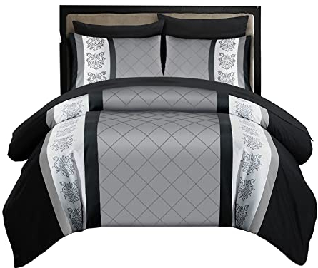Lazzaro King Size Duvet Cover Sets - Premium Microfiber Kingsize Duvet Cover Sets (230 x 220 cm) 3 PCs - Ultrasoft Hypoallergenic Reversible Quilt Cover Bedding Set With Zipper Closure