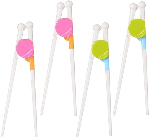 4 Pairs Kids Training Chopsticks,Right Learning Chopsticks for Children Toddler Beginners Right or Left Handed Reusable Chopstick Helper