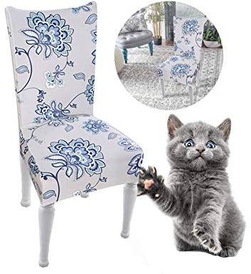 Junyito Stuhlhussen 4er 6er Elastische Set Stuhlhussen Universal Stretchhusse Stuhlbezug Stretch für Stuhl Esszimmer (O-Grau/Mimose, 4 Stücke)