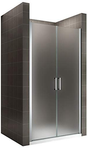KAYA Porte de douche H 185 largeur réglable 80 à 83 cm verre opaque