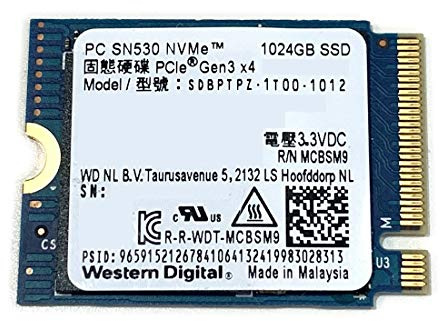 Western Digital 1TB SSD PC SN530 M.2 2230 PCIe Gen3 x4 NVMe 1024GB SDBPTPZ-1T00