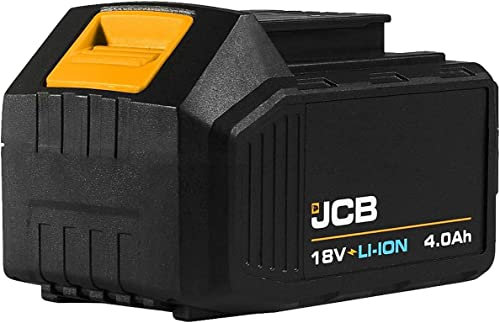 JCB 18v 4.0AH Lithium-ion Battery Compatible with JCB 18v Cordless and Brushless Power Tools, Drill Driver, Combi Drill, Orbital Sander and More
