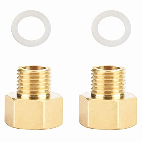 Noosverl 2 - piece Extensions de Réduction Rod, Raccordement de Tuyaux Tuyaux Robinetterie, Raccords en Laiton (1/4 x 3/8)