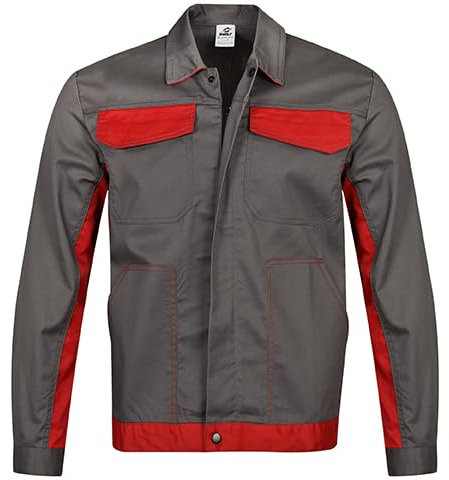 BWOLF DELTA Giacca da Lavoro da Uomo Giacche Lavoro Uomo in cotone/poliestere 4 Tasche, grigio., XL