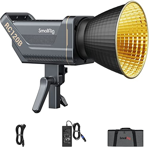 SMALLRIG RC 120B 120W COB Video Light, Bi-Color 2700K-6500K 52800Lux Continuous Output Light mit 9 Lichteffekten, CRI 95+ Bowens Mount Light mit 2 Power Methods App Control, RC 120B RC120B - 3615