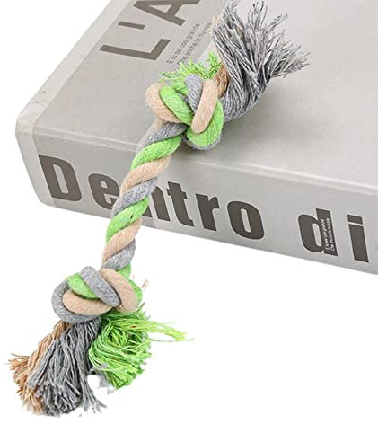 STARWAVE Pet Bite-Resistant Teeth Cotton Rope Toy Clean Tooth Rope Bone Rope Toy(Green)