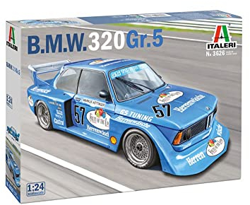 Italeri 3626S 1:24 B.M.W. 320 Gr. 5 - Modellbau, Bausatz, Standmodellbau, Basteln, Hobby, Kleben, Plastikbausatz, detailgetreu, Geformte Farbe