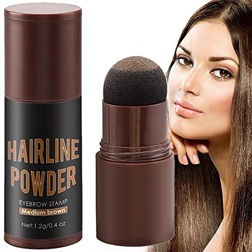 Hair Powder - Hair Fibres Hair Loss Treatment - Quickly Cover Hairline - Waterproof & Sweatproof Hairline Cover for Thinning Hair - White Hair Spray Temporary - Grey Hair Root Concealer (Medium Brown)