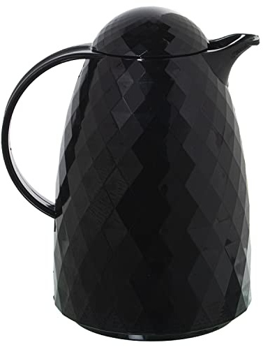 Pot isotherme en polypropylène et verre de 1 l en noir 24 x 19 x 15 cm