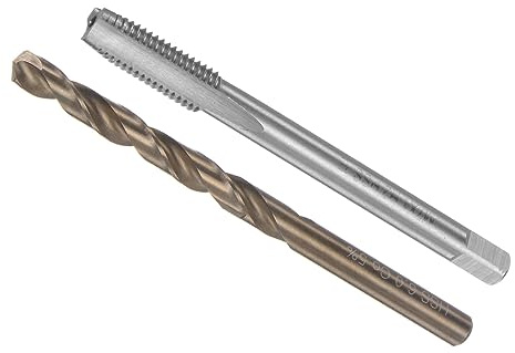 CoCud Macho y Taladro Juego, M7 x 1 Macho Rosca 6mm Diámetro, Izquierda Mano Métrica Máquina Rosca Macho y Helicoidal Taladro Herramienta Kit para Roscado, 1 Juego