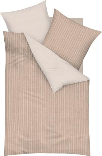 Kaeppel Wendebettwäsche Mako-Satin Natur Größe 1x 155x220 cm + 1x 80x80 cm