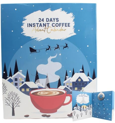 Coffee advent calendar 2025 | Christmas coffee advent for coffee' lovers | 24 days flavoured coffe advent calendar with pumpkin, caramel | Christmas coffeee advent gift for men women adults