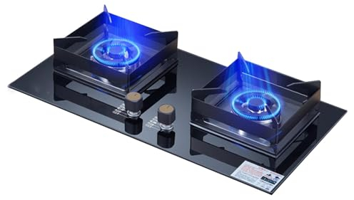 Estufa De Propano, Estufa De Gas De Vidrio Templado, Estufa De Propano Portátil De Doble Quemador, Máximo 17742.4BTU Adecuada For Apartamentos De Cocina Y Vehículos Recreativos (negro) (Color : LPG,