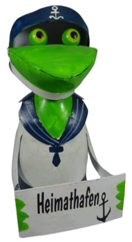 Generisch Zaunstecker/Tischdeko Matrose Frosch Heimathafen 21 x 14 x 10 cm Maritim Tier Figur Deko GTT J221