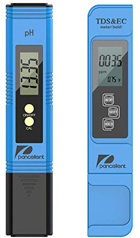 Wasserqualitätstest Meter Pancellent TDS PH EC Temperatur 4 in 1 Set für Hydrokultur, Aquarien, Trinkwasser, RO-System, Fischteich und Schwimmbad