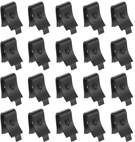 sourcing map 20 Pcs Shelf Bracket Clips, Cabinet Shelf Clips Shelving Clips, Adjustable Shelf Brackets Shelf Support Clips for Kitchen Shelving Wire Rack, Metal Alloy Black