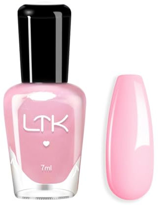 DMQ Nude Pink Nail Polish, Jelly Pink French Nail Varnish, Sheer Quick Dry Nail Polish Gel No UV Lamp Curing, Long Lasting Chip Resistant Non-Toxic Nail Paint Gel for Teenage Girls Home Manicure