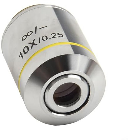 FUANA Mikroskop-Objektiv, 4 x 10 x 20 x, Infinity-Achromatische Linse, RMS-Gewinde, kompatibel mit professionellen Laborgeräten (10 X)