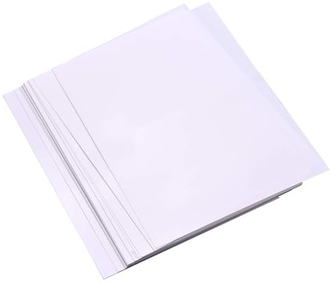 CHENTON Schrumpffolien-Set, weiß, bedruckbar, 25 Blatt, schrumpffreies Kunstfolienpapier, Schrumpfblätter, kann für Tintenstrahldrucker für Anhänger, Ohrringe, Schlüsselanhänger, Ornamente, Zubehör,