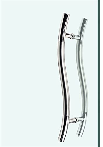 PLLJIAXUAMCLNL Maniglia per Porta a S in Acciaio Inox, Maniglia per Porta a Spinta in Vetro Temperato per Ufficio Commerciale, Porta Scorrevole per Cabina Doccia con Porta in Vetro