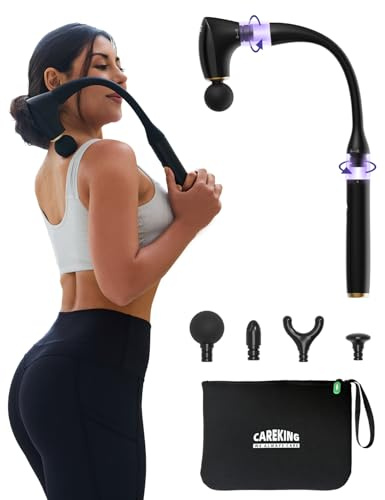 2-in-1 Detachable Percussion Massage Gun with Extension Handle, Back Massager for Pain Relief Deep Tissue Muscle Massager for Arm Shoulder Lower Back Thigh Waist,Gifts for Women Men, FSA-HSA Eligible