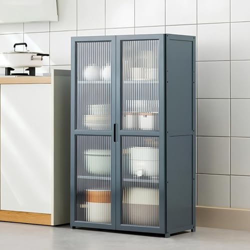 Armadietto da cucina autoportante – versatile armadio dispensa con ante credenza mensola per cucina, soggiorno e sala da pranzo nization